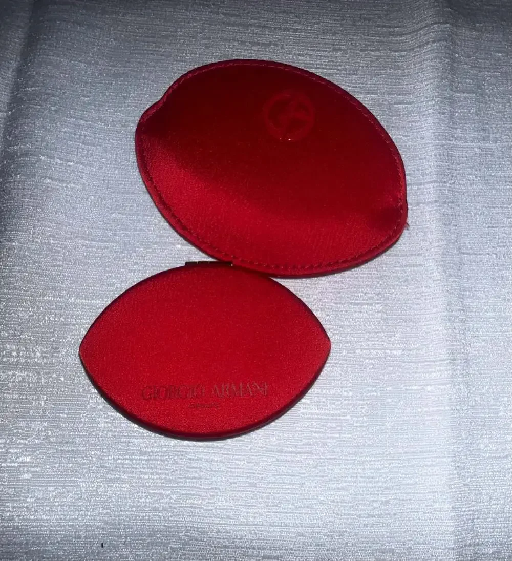 Giorgio Armani Beauty Red Oval Compact Mirror with Pouch